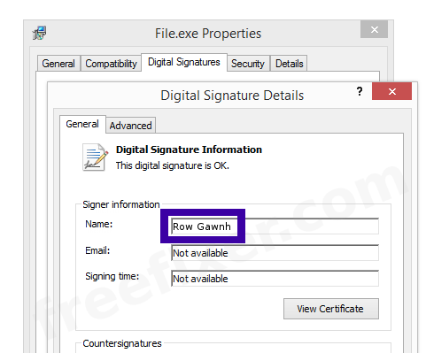 Screenshot of the Row Gawnh certificate